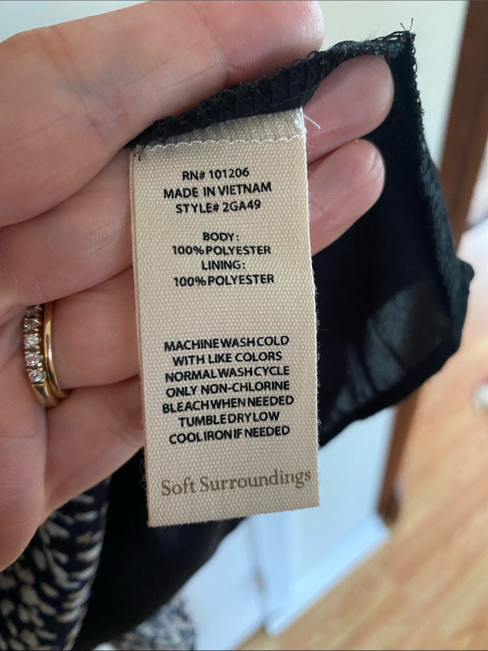Soft Surroundings Black and Cream Printed Midi Dress - Picture 4 of 5